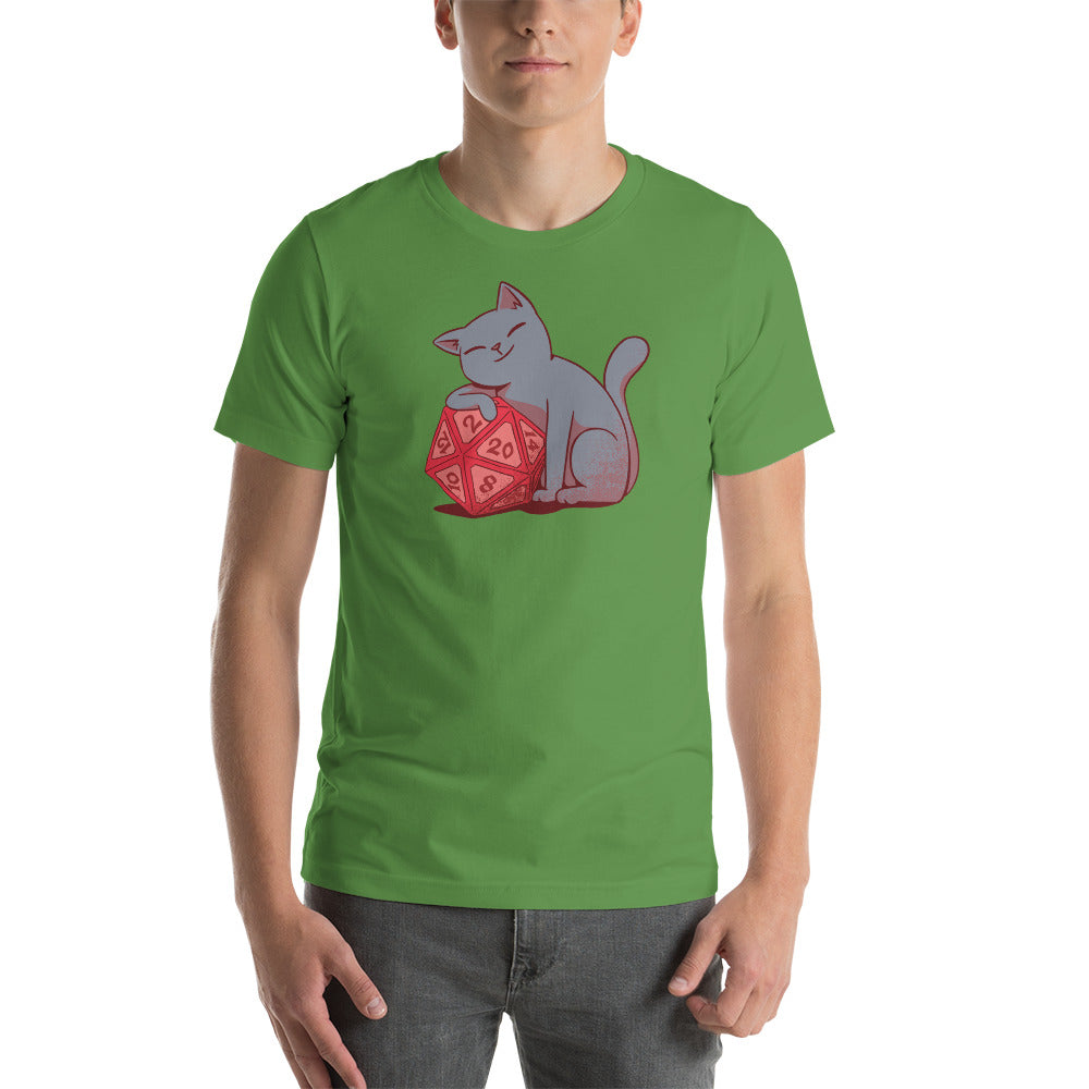 Cute Cat with D20 Dice Unisex T-Shirt