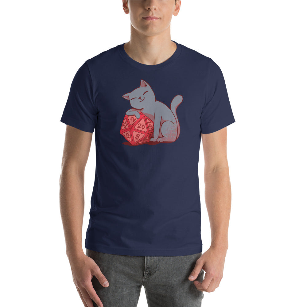 Cute Cat with D20 Dice Unisex T-Shirt