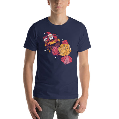 Santa Claus with Sleigh of D&D Dice Unisex T-Shirt