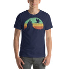 Dragon and Castle in Retro Sunset Unisex T-Shirt