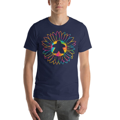 Board Game Meeple in Colorful Sunflower Unisex T-Shirt