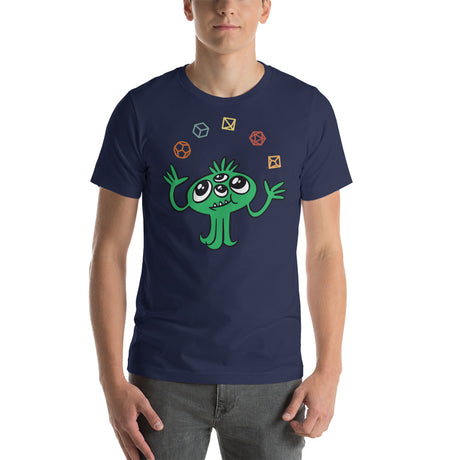 Cute Green Monster Juggling D&D / DND Role Playing Game Dice Unisex T-Shirt