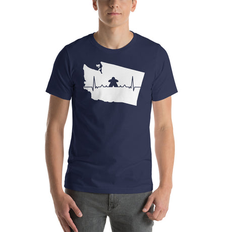 Board Game Meeple Heart Line in Washington Map Silhouette Unisex T-Shirt