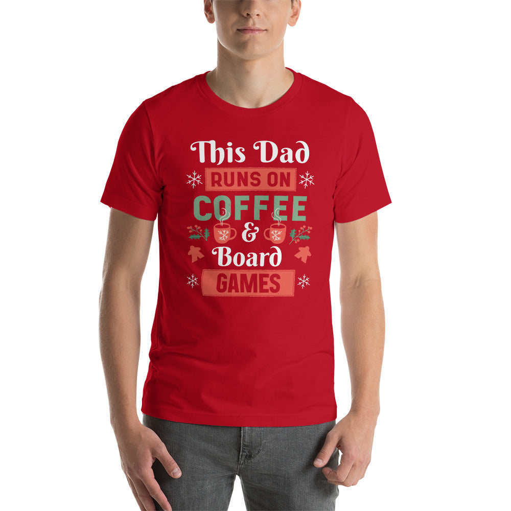 This Dad Runs On Coffee & Board Games Unisex Christmas T-Shirt