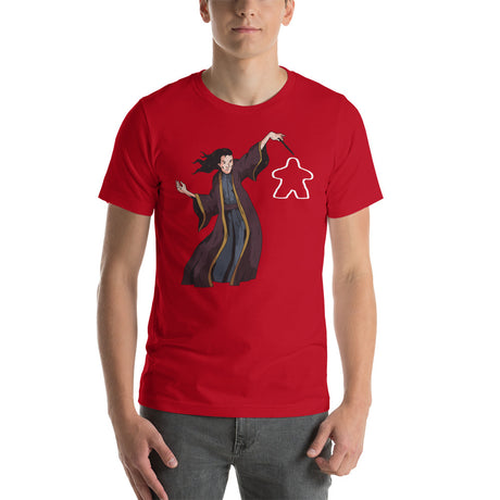 Wizard with a Wand Shaping a Meeple in the Air Unisex T-Shirt