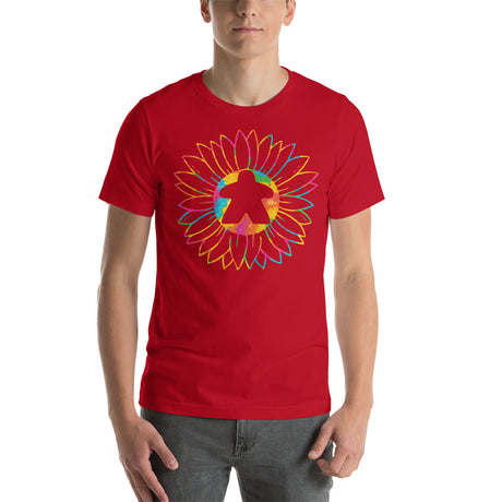 Board Game Meeple in Colorful Sunflower Unisex T-Shirt