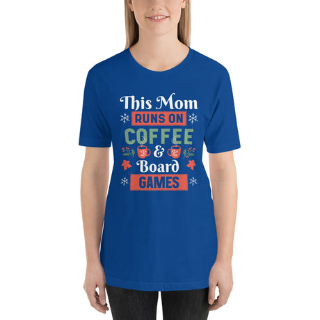 This Mom Runs On Coffee & Board Games Unisex Christmas T-Shirt