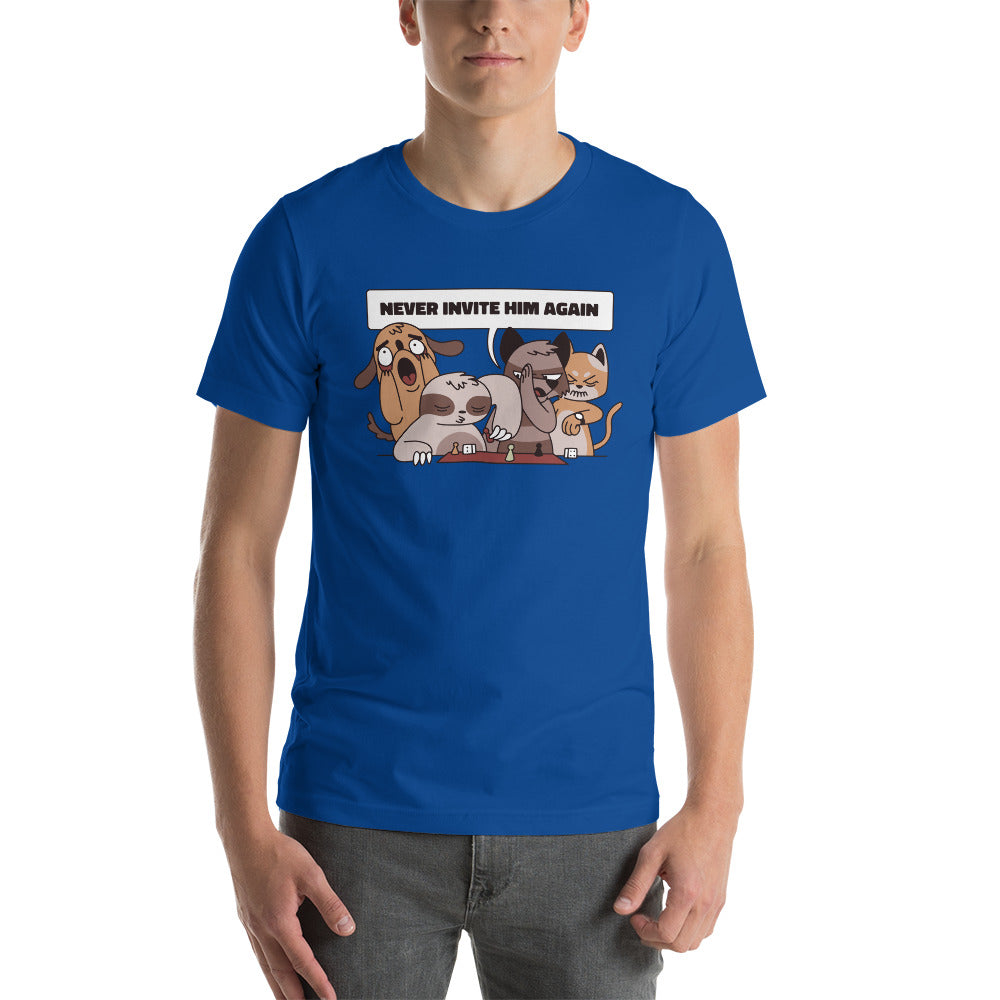 Animals and Sloth are Playing Board Game Funny Unisex T-Shirt