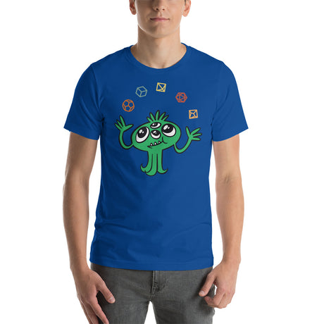 Cute Green Monster Juggling D&D / DND Role Playing Game Dice Unisex T-Shirt