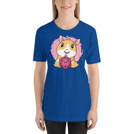 Cute Guinea Pig Holding a D20 D&D Dice Unisex T-Shirt