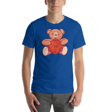 Cute Teddy Bear Holding a D20 D&D / DND Role Playing Dice Unisex T-Shirt