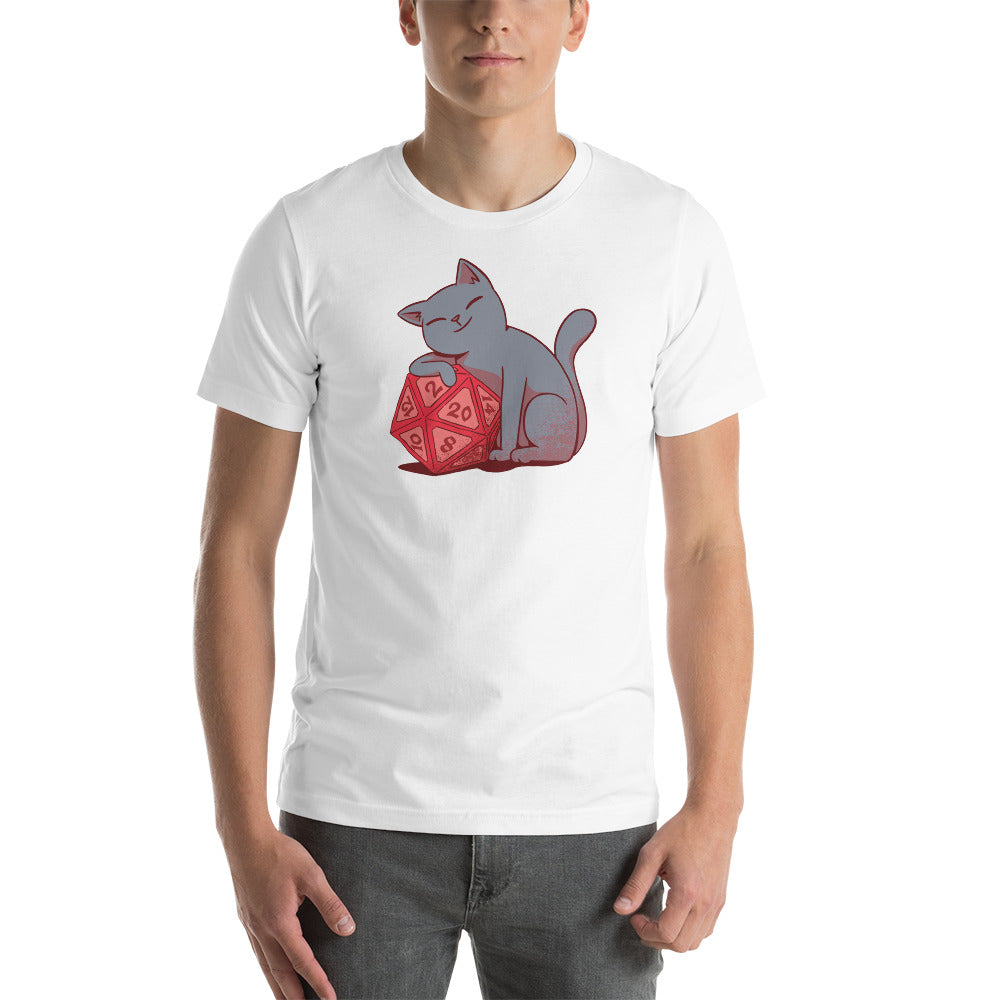 Cute Cat with D20 Dice Unisex T-Shirt