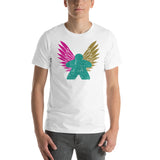 Grunge Board Game Meeple with Wings Unisex T-Shirt