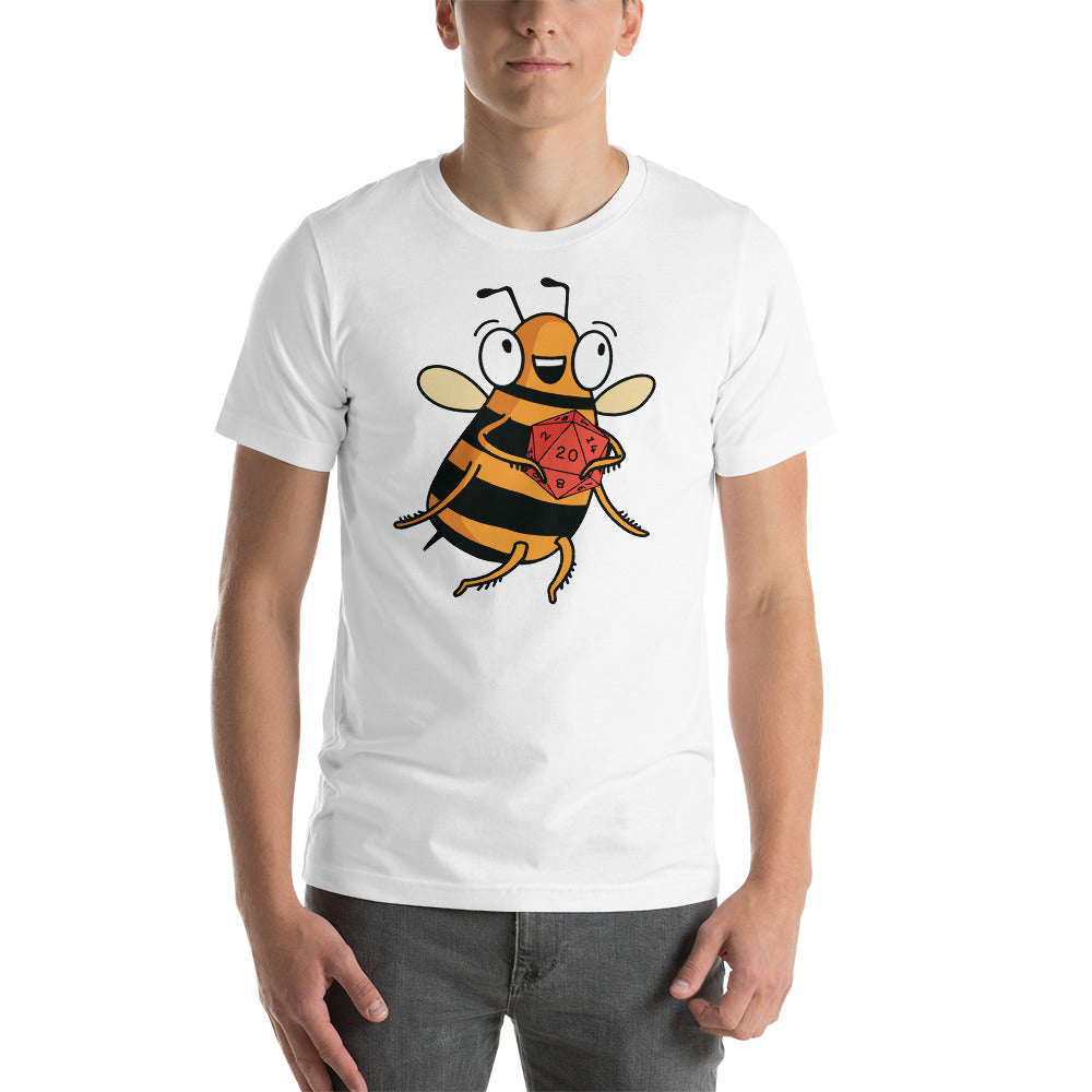 Cute Bee Holding a D20 D&D / DND Role Playing Dice Unisex T-Shirt