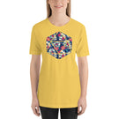 Floral Skulls Pattern in a D20 D&D Dice Unisex T-Shirt