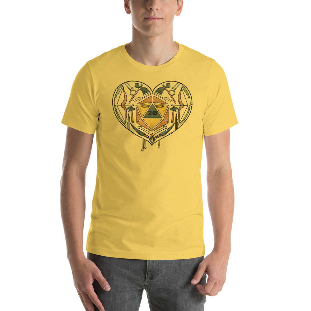 D20 Role Playing D&D DND Dice Heart Unisex T-Shirt