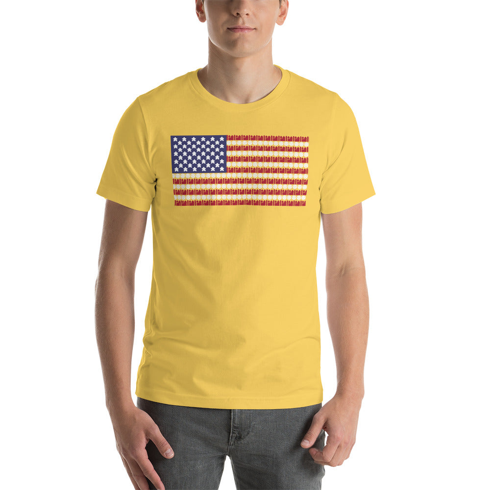 American / U.S. Flag with Board Game Pieces Unisex T-Shirt