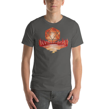 D20 Role Playing D&D Dice Red Moon Over Red Lake Unisex T-Shirt