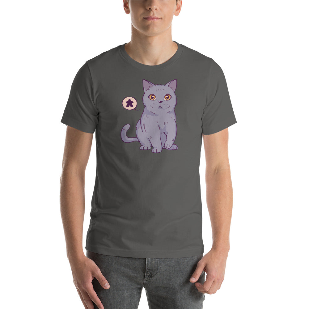 Cute British Shorthair Cat with Meeple Unisex T-shirt