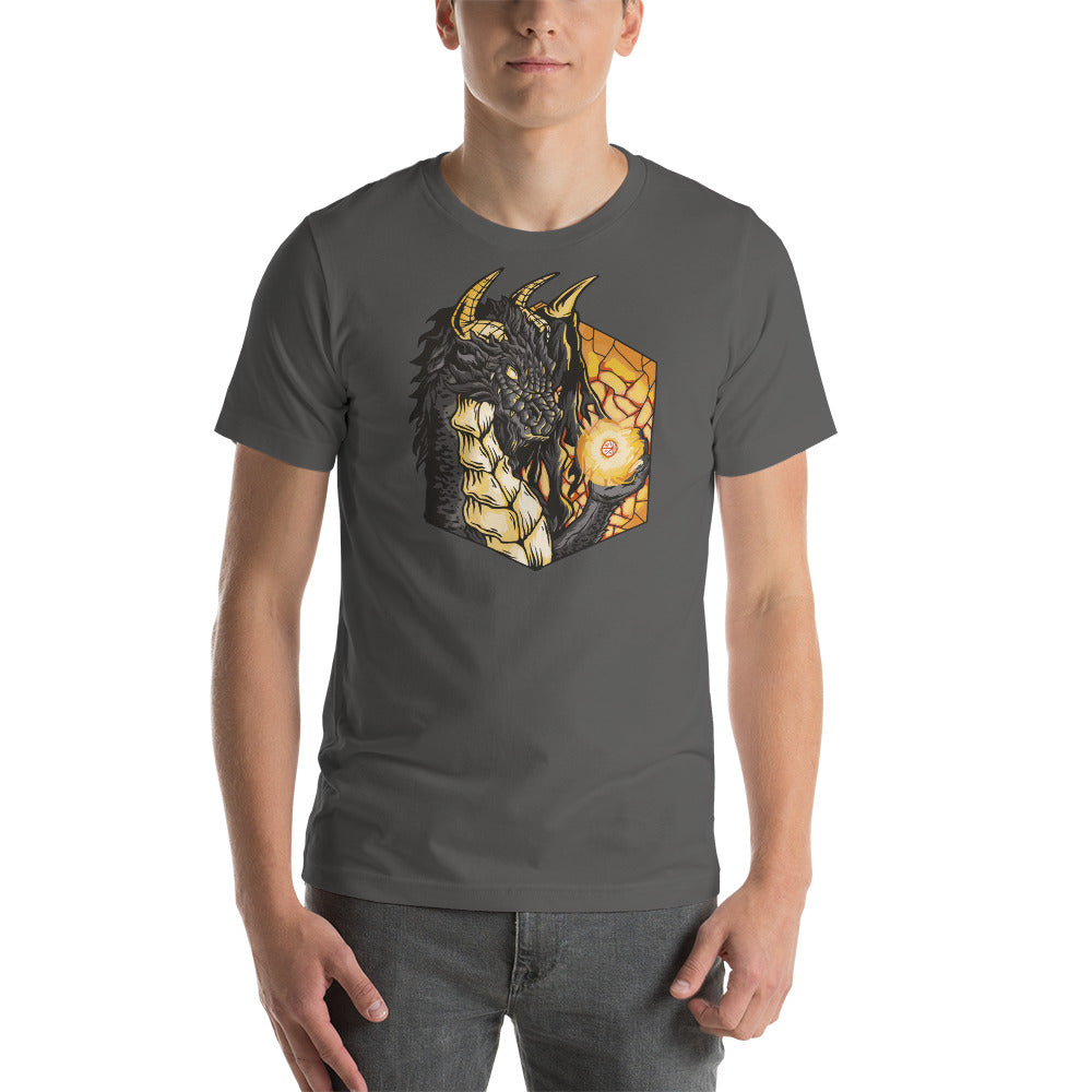 Dragon Holding a D20 Role Playing Game Dice Unisex T-shirt