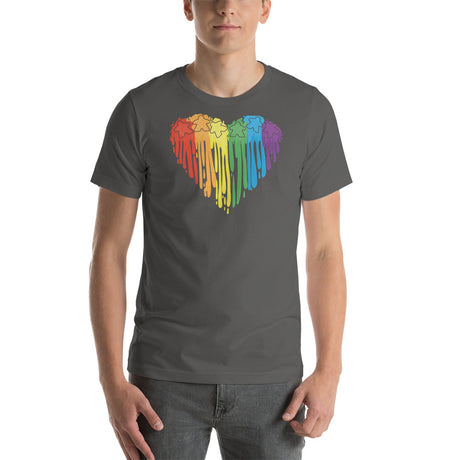 Heart with Rainbow Colors Paint with Meeples Unisex T-shirt