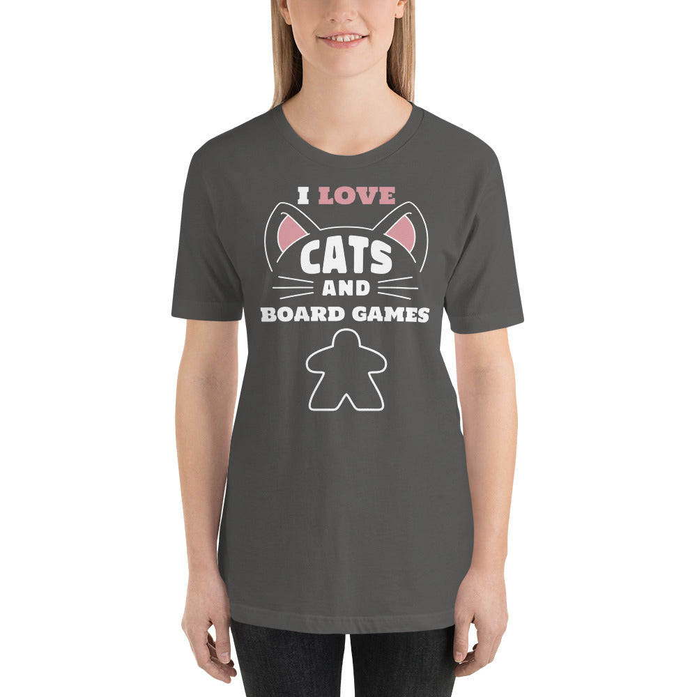 I Love Cats and Board Games Unisex T-shirt