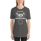 I Love Cats and Board Games Unisex T-shirt