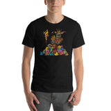 Goblin Sitting on a Pile of Colourful D&D Role Playing Game Dice Unisex T-Shirt