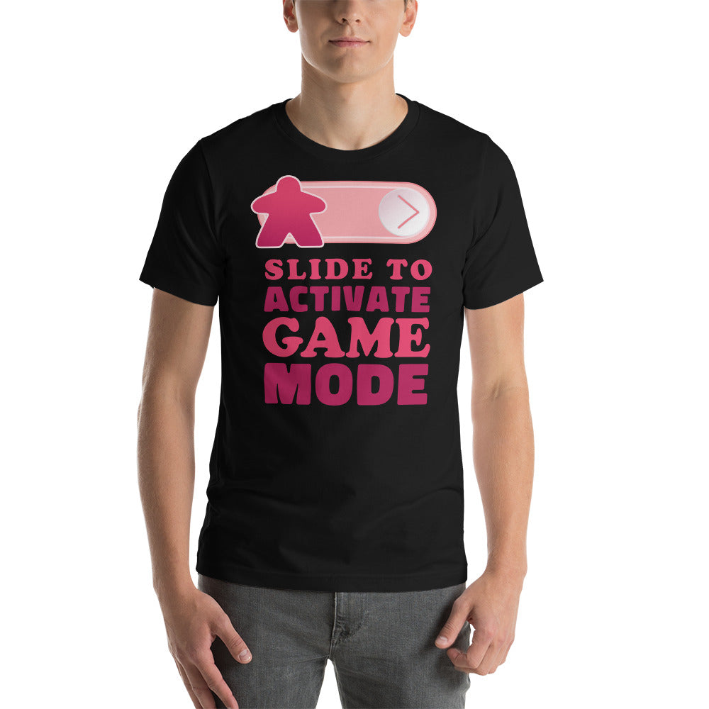 Slide to Activate Game Mode Board Game Meeple Funny Unisex T-Shirt