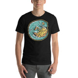 Gecko Lizard Hugging a D20 D&D Role Playing Game Dice Unisex T-Shirt