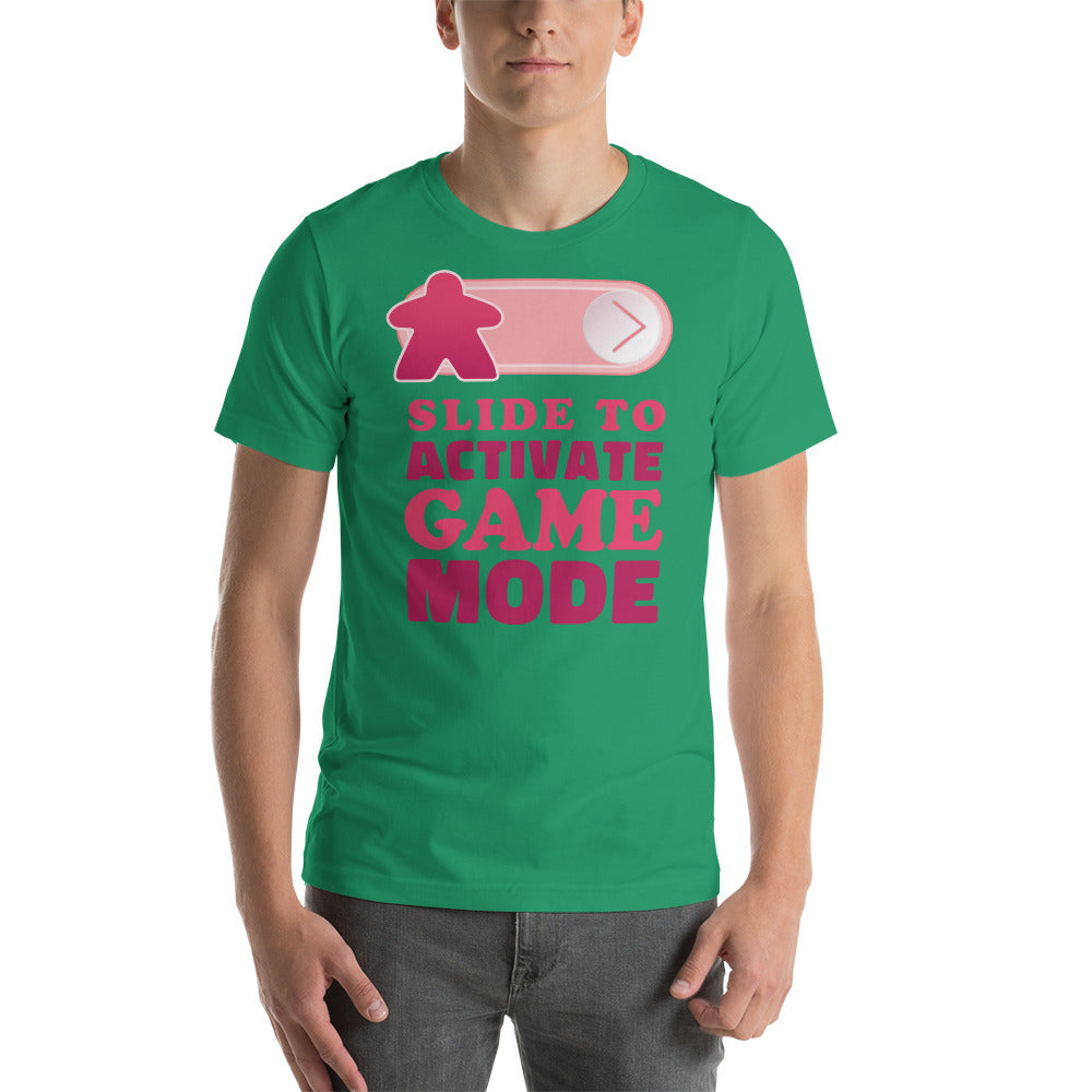 Slide to Activate Game Mode Board Game Meeple Funny Unisex T-Shirt