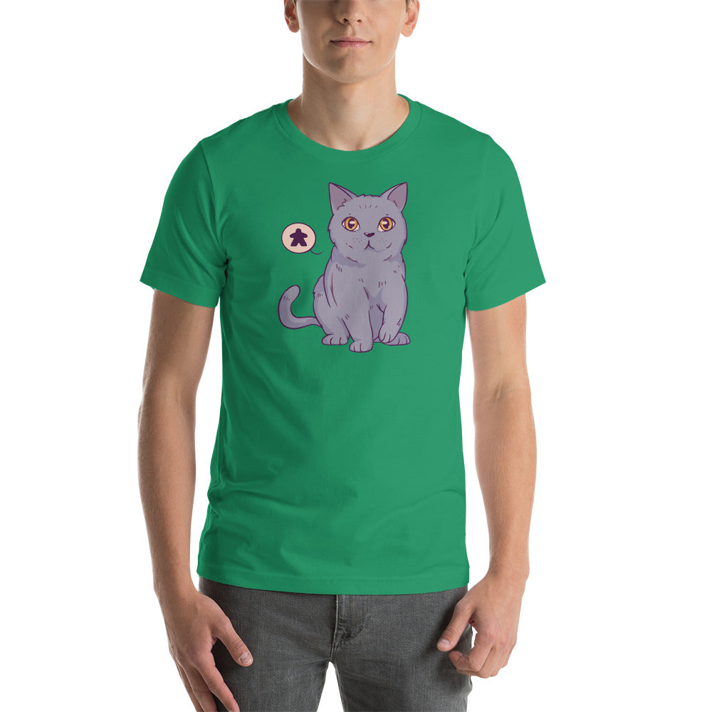 Cute British Shorthair Cat with Meeple Unisex T-shirt