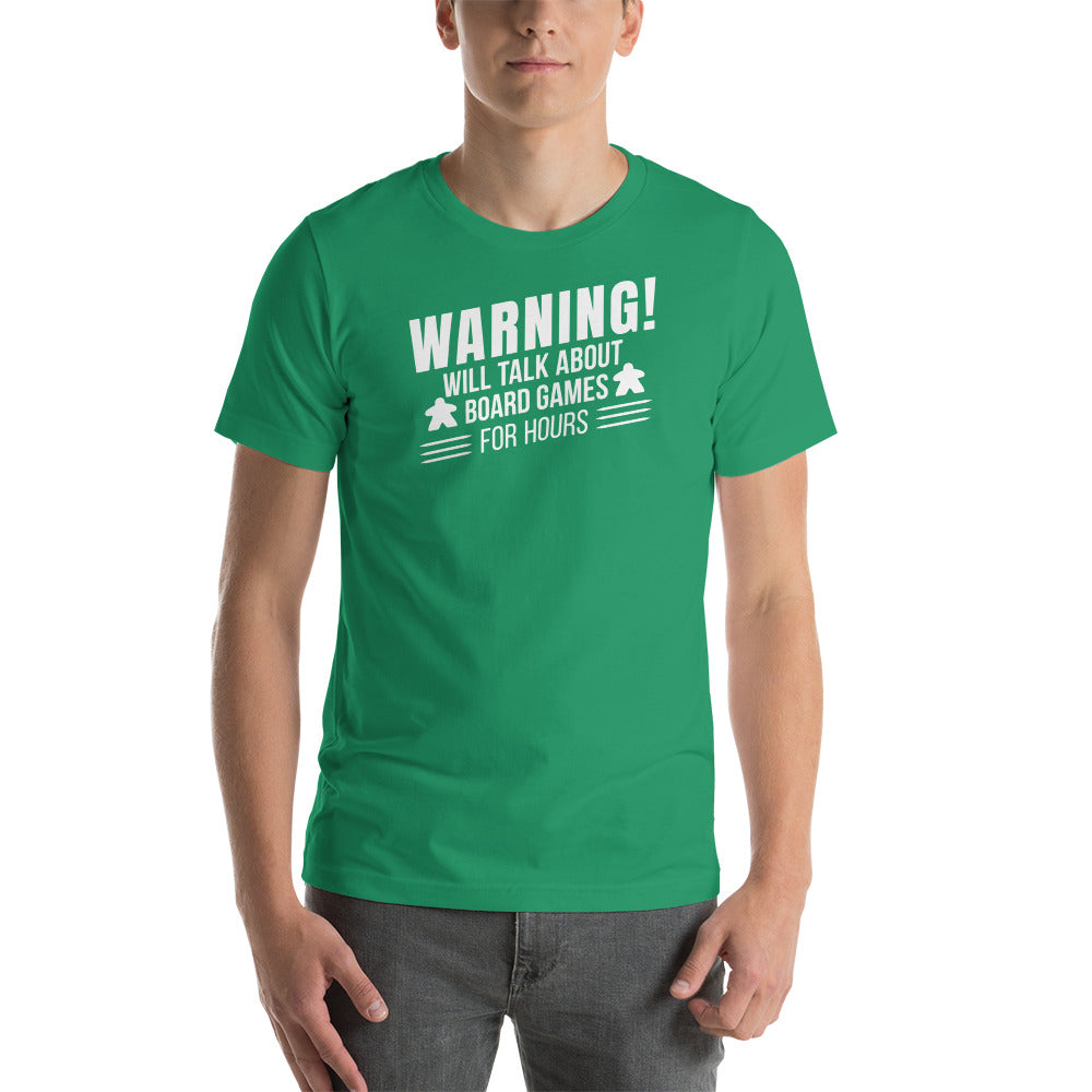 Warning! Will Talk About Board Games For Hours Funny Unisex T-shirt