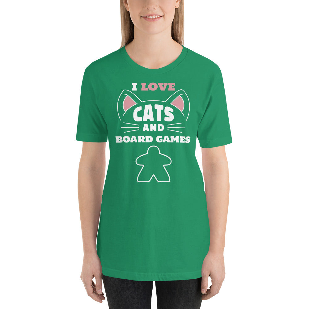 I Love Cats and Board Games Unisex T-shirt