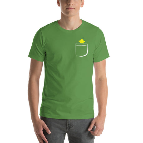 Yellow Board Game Meeple in a Fake Pocket Unisex T-Shirt