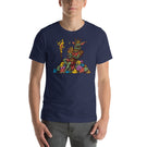 Goblin Sitting on a Pile of Colourful D&D Role Playing Game Dice Unisex T-Shirt