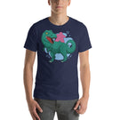 Pink Board Game Meeple on a Dinosaur Unisex T-Shirt