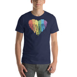 Heart with Rainbow Colors Paint with Meeples Unisex T-shirt