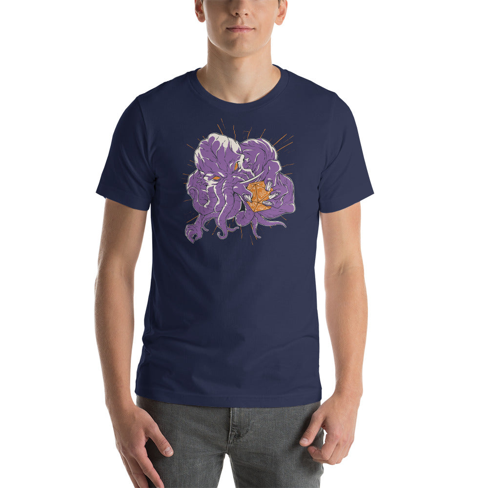 Cthulhu Holding a D20 Role Playing Game Dice - Unisex T-shirt