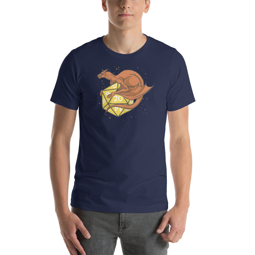 Dragon on D20 Role Playing Game Dice Unisex T-shirt