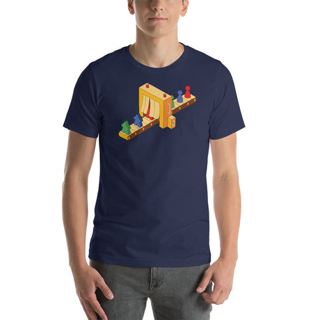 Board Game Meeple Production from Pawns Funny Unisex T-shirt