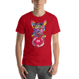 Colorful Bulldog with D20 D&D Role Playing Game Dice Unisex T-Shirt