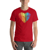 Heart with Rainbow Colors Paint with Meeples Unisex T-shirt