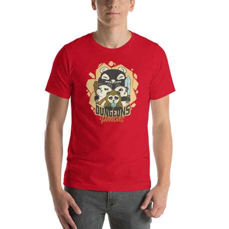 Dungeons & Pandas Funny DND Role Playing Game Unisex t-shirt