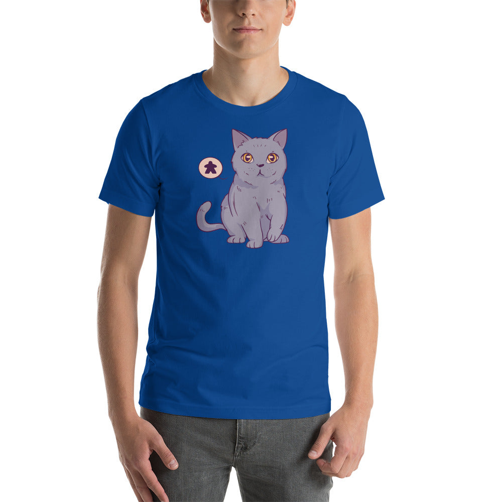 Cute British Shorthair Cat with Meeple Unisex T-shirt