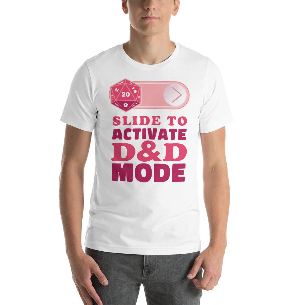 Slide to Activate D&D Mode Board Game Meeple Funny Unisex T-Shirt