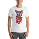 Colorful Bulldog with D20 D&D Role Playing Game Dice Unisex T-Shirt