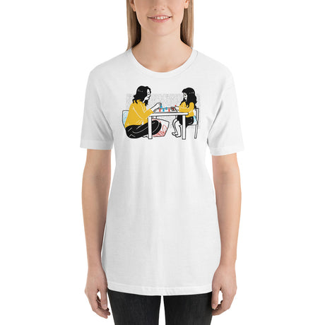 Mother and Daughter Playing Board Game Unisex T-Shirt