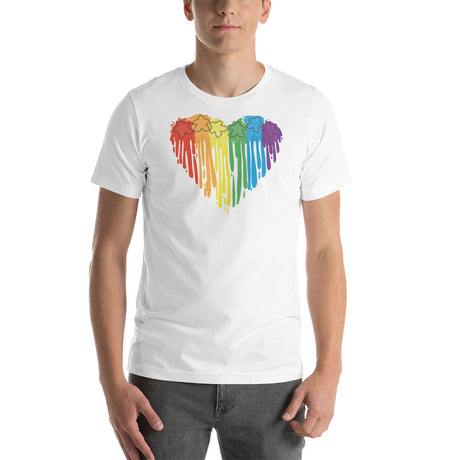 Heart with Rainbow Colors Paint with Meeples Unisex T-shirt