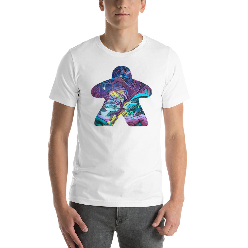 Magical Fantasy Mushroom Forest in a Board Game Meeple Unisex t-shirt